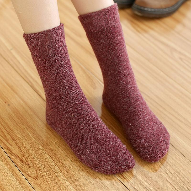 Winter Warm Women Socks Wool Male Men Socks Super Thicker Solid Socks Merino Socks Against Cold Snow Terry