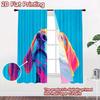 2D flat printing 2pcs Party Window Curtains Colorful Dog Portrait Digital Printed Polyester Drapes Festive Curtains Use for