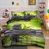 Zen Stone Green Bamboo Duvet Cover Set Nature Water Print Bedding Set Queen King Size Bedroom Decorative Comforter Cover 2/3 Pcs