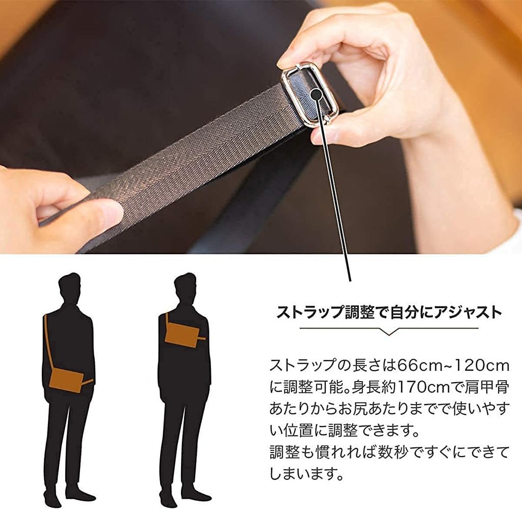 Body Bag Genuine Leather Italian Leather Compact 2WAY Vertical Horizontal Apron Clutch Bag Shoulder Bag Crossbody Bag Black [Dom Teporna] Men's