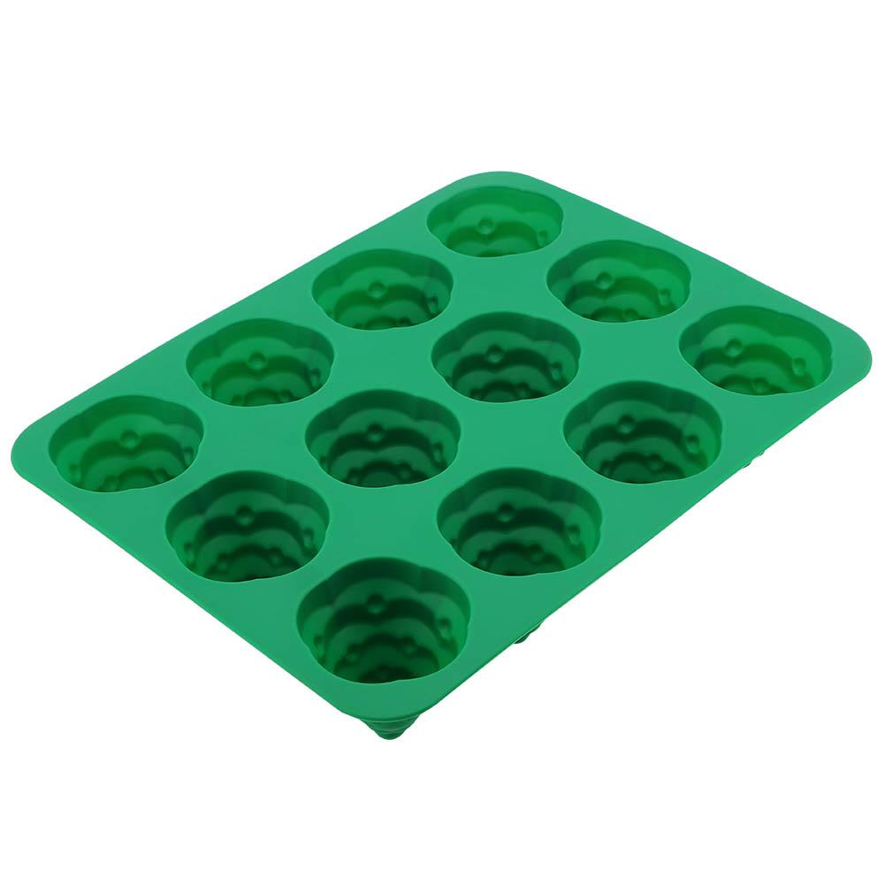 12 Hole Christmas Tree Silicone Mold Cake Mould for Mousse Chocolate Muffin Baking Tool