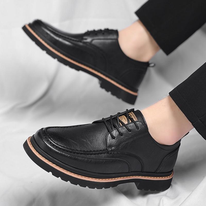 Men Leather Shoes 2024 Autumn Business Formal British Style Casual Soft Sole Retro Trend Fashion Men's Leather Shoes Size 38-44