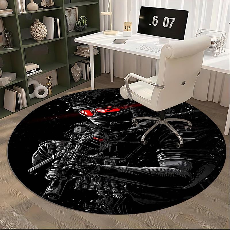 Black Powder Red Earth Chair mat Round Rug Office carpet, Non slip, Suitable for Living Rooms, Bedrooms Decor 1205575a