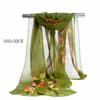 Soft Wrap Lady Shawl Silk Scarf Women's Butterfly Flower Print Long Chiffon Scarf