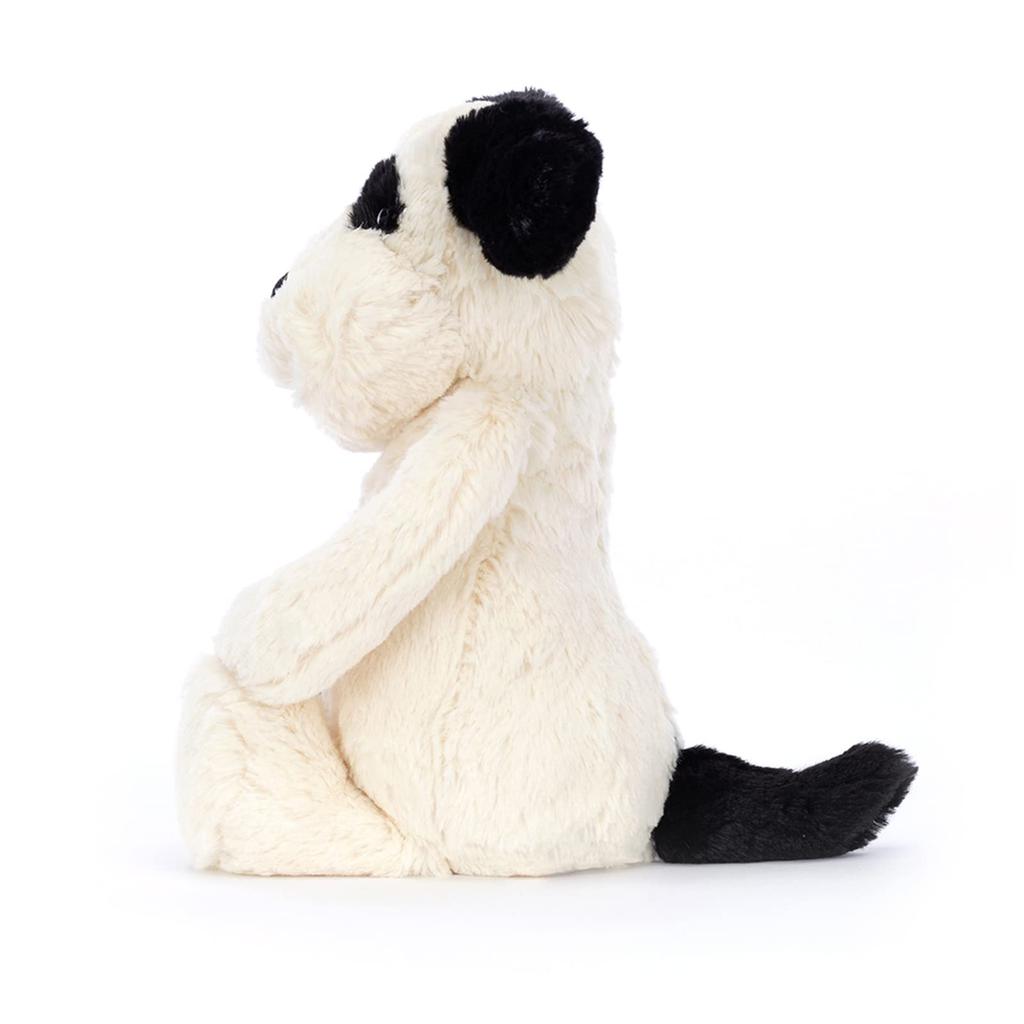 Плюшевая собака Jellycat Bashful Puppy, средняя, сидячая, черная с кремовым, 20 см, и
