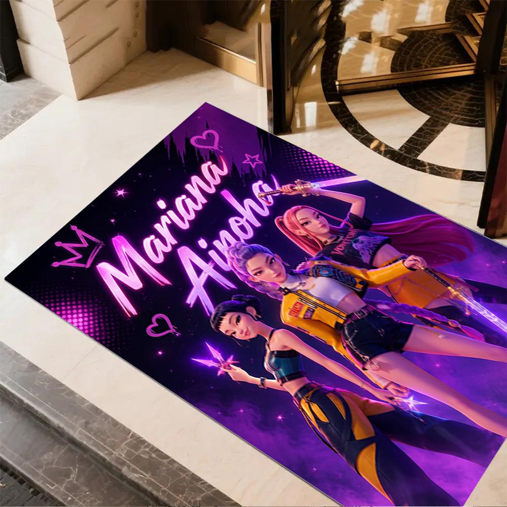 Golden Glamour Trio Area Rug Suitable for Playrooms Hallway Outdoor Game Room Antislip Carpet Anime Office Decor