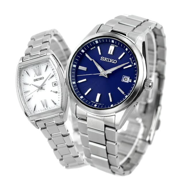SEIKO SELECTION Solar Radio Pair Watch Set SBTM321 & SWFH125 with Pair Box and Gift Wrapping, Men's and Women's, Made in Japan