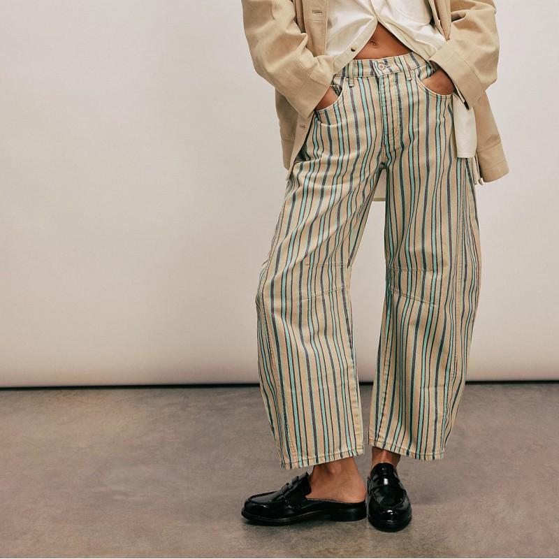 2026 Casual Loose Mid-Rise Wide Leg Jeans Women No Stretch Ankle Length