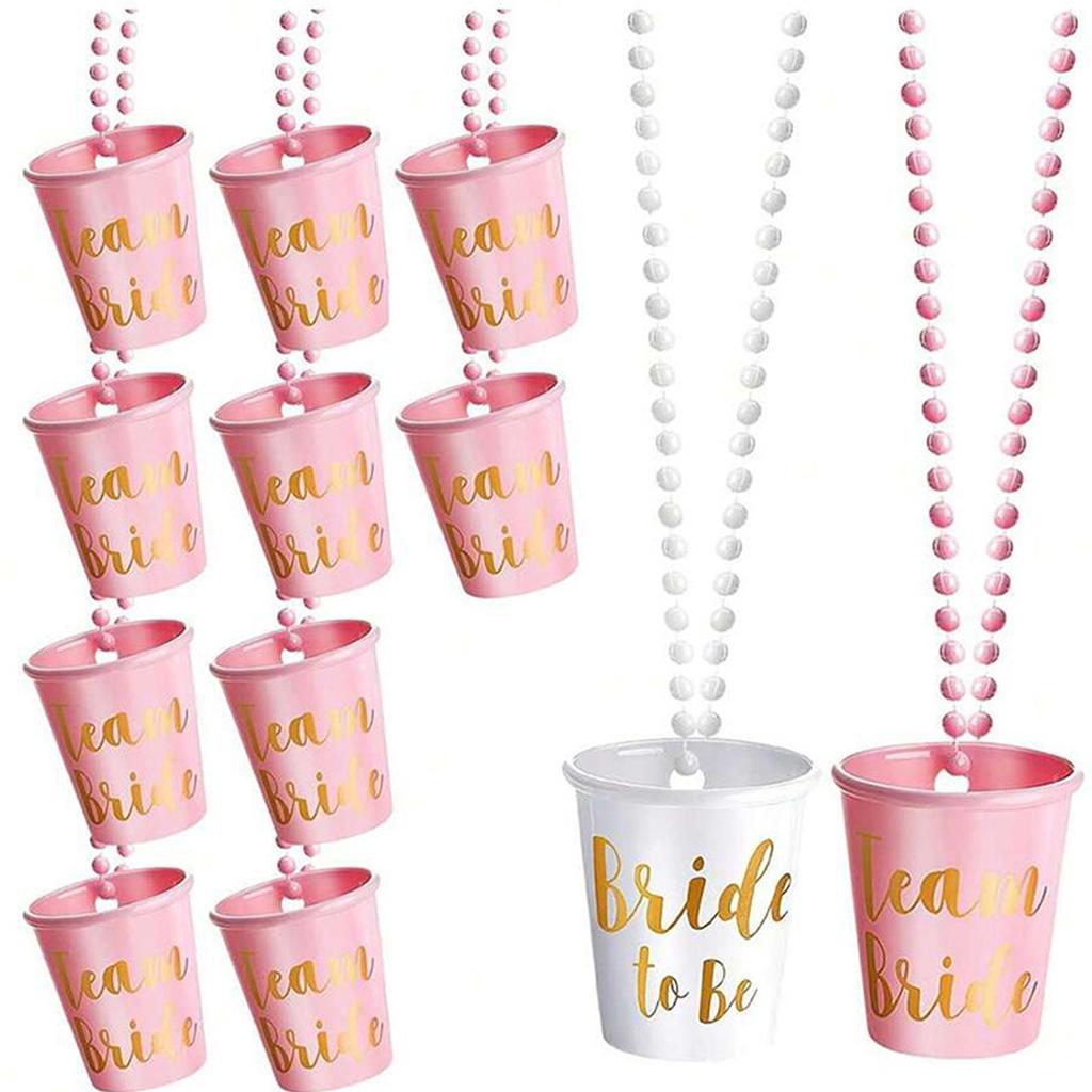 12 шт. АБС Золотая фольга Ожерелья рюмок для девичника Украшения для вечеринки холостяка Сувениры для вечеринки холостяка