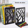 2 Pairs Tree Design Book End Iron Retro Black Decorative Wear Resistant Book Stopper for School