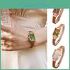 Dial Oblong Women Watch Quartz Movement Exquisite Pointer Display High Accuracy No Delay Wrist Decoration Lightweight Lady Wristwatch