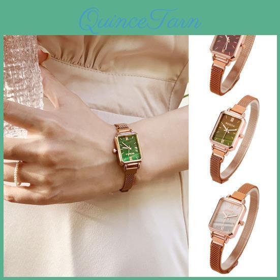 Dial Oblong Women Watch Quartz Movement Exquisite Pointer Display High Accuracy No Delay Wrist Decoration Lightweight Lady Wristwatch