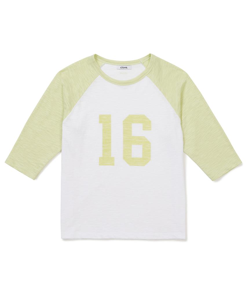 CLOVE [26Sm Clove] Raglan Baseball T-Shirt (Lime)