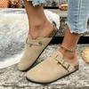Fashion Cork Footbed Clogs for Women Men Fashion Leather Mules Comfort Potato Shoes with Arch Support Indoor Outdoor Flat Slides