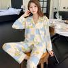 New Women's Pajamas Autumn Long Sleeve Loose Large Size Home Clothes Set Cute Cartoon Home Clothes Cardigan Spring Pajamas Set