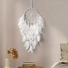 1 Pc 20in White Feathers Dream Catcher Wall Hanging Elegant Wall Art Room Decoration for Windows Balcony Bedroom Wedding
