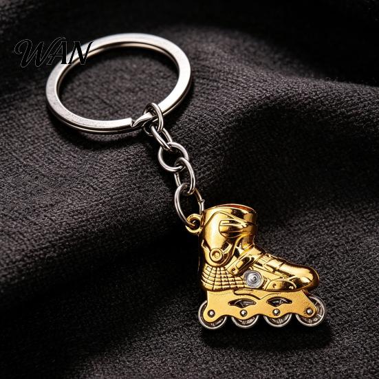 Restored 3D Roller Skate Pendant Zinc Alloy Keychain Pendant, Simulated Shape Gift Key Ring, Multiple Colors Practical Hanging Charm