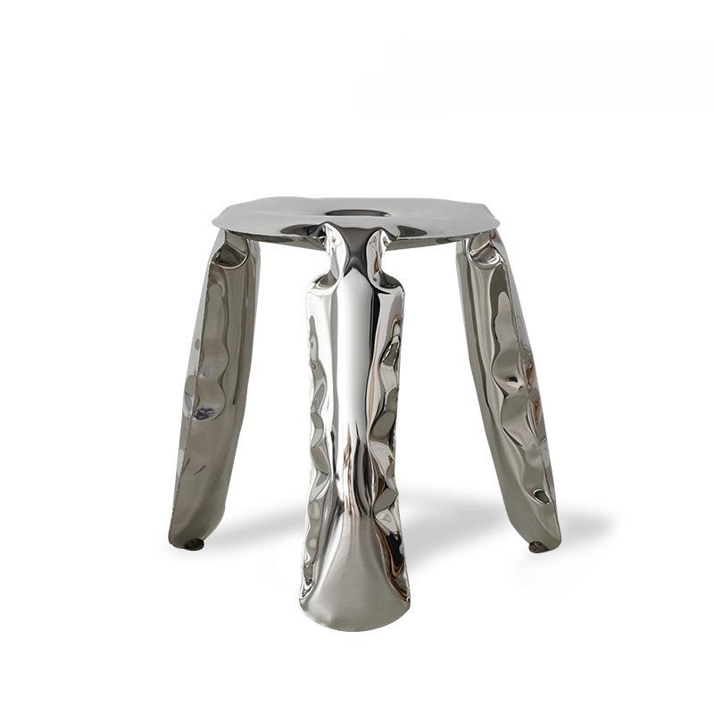 Household Stainless Steel Balloon Stool Three Legged Shoe Changing Stool Household Round Stool