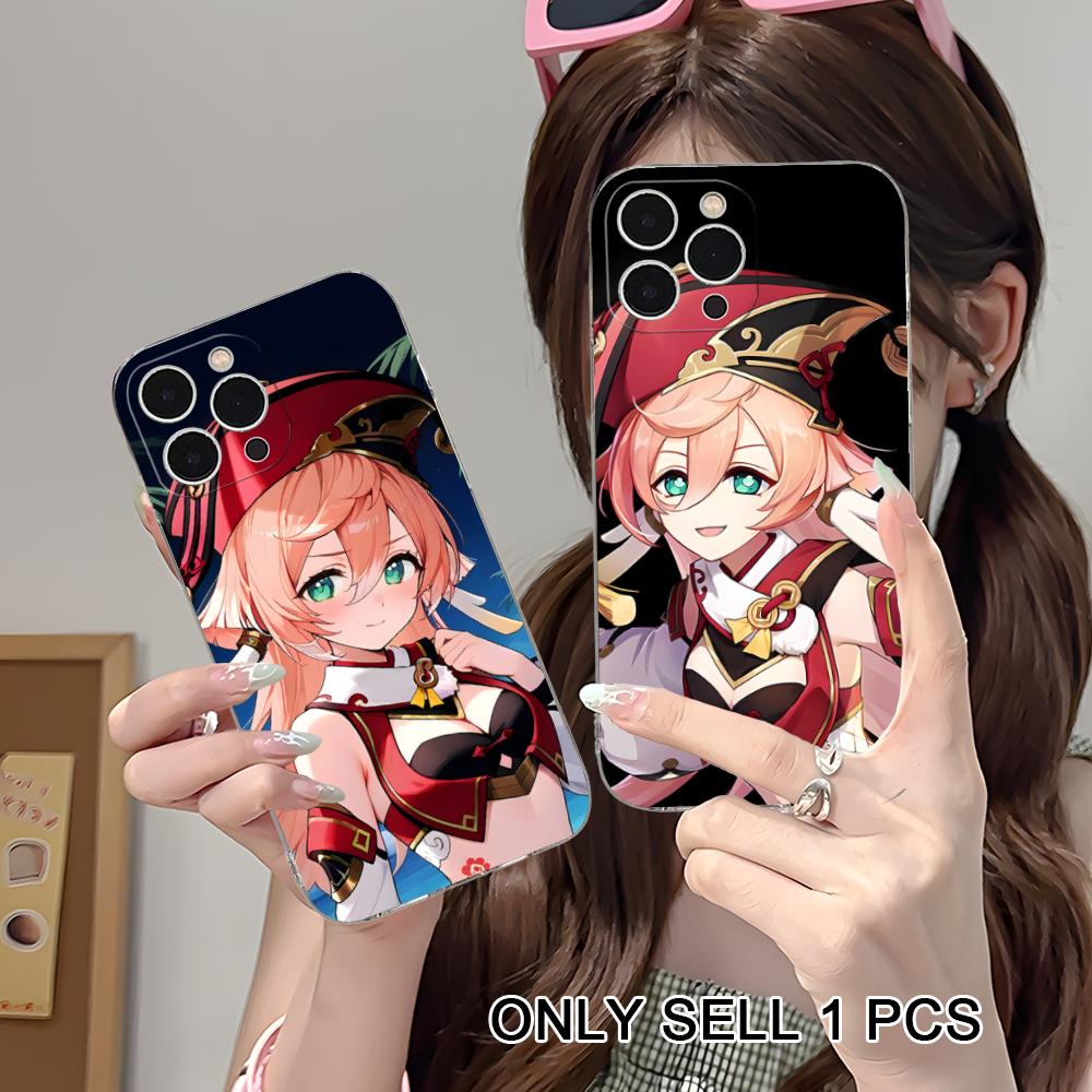 Game GI Yanfei Clear TPU Mobile Case for iPhone 17 16 15 14 13 12 11 X XR XS Air Pro Max Plus Mini Colorful Cover