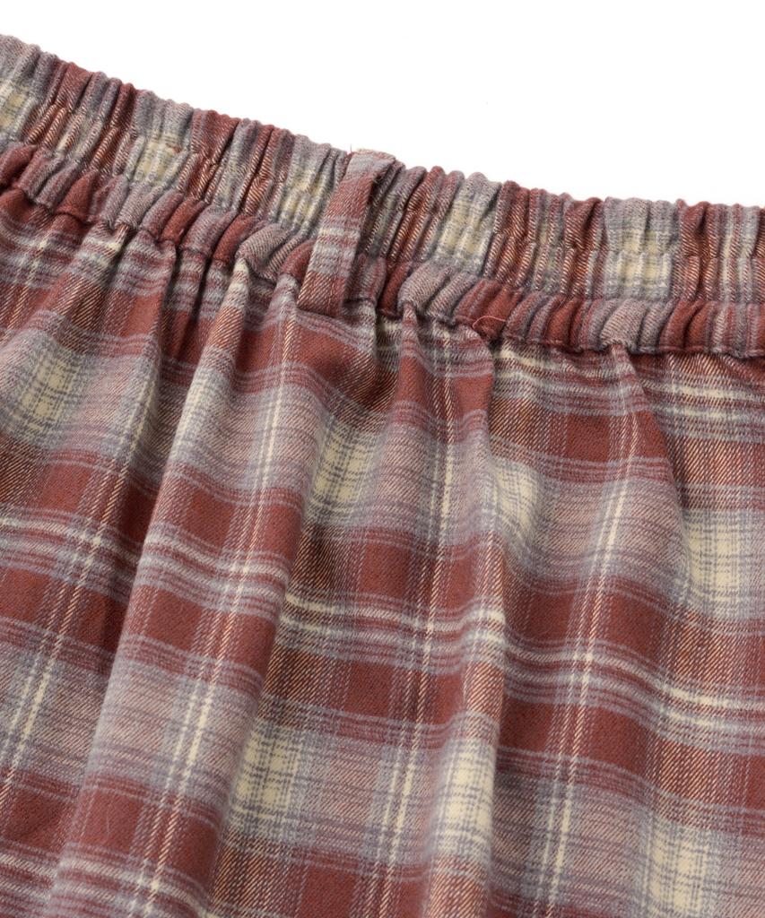 Visual Collector Fur Check Long Skirt [Vintage Red]