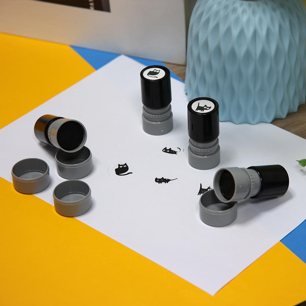 Bview Art 4шт Мультяшные Штампы Милый Маленький Черный Кот Штамп DIY Скрапбукинг Украшение Дневник Коллаж Канцелярские товары