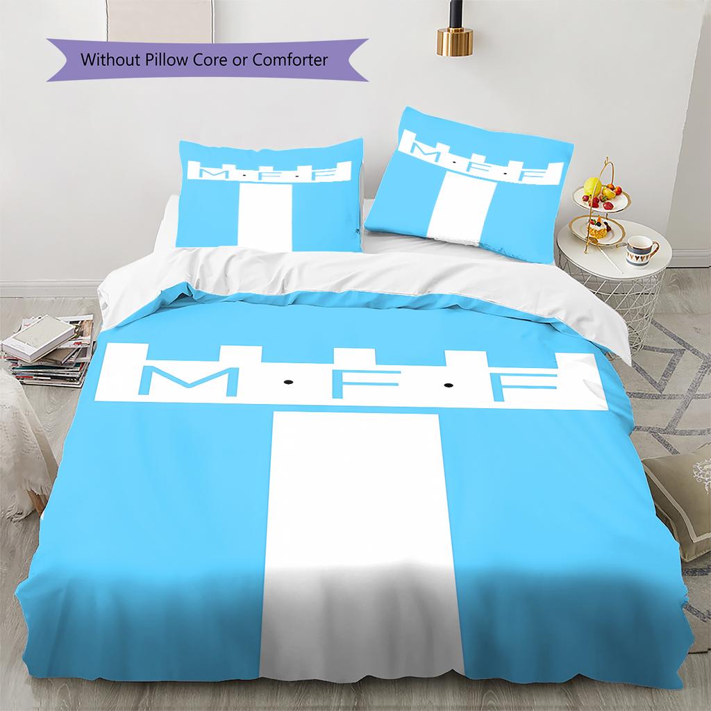 Malmo FF Pattern Bedding,Quilt Set Quilt Cover Pillowcase Home Birthday Gift (1 * duvet cover + 2 * pillowcase, without core)