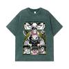 275 GSM Washed T-shirts 100% Cotton Demon Slayer V84 Gyomei Print Unisex Heavy Cotton T Shirt