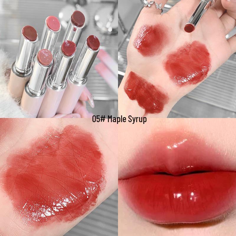 Твердый блеск для губ Gege Bear: Увлажняющий, Нежный Цвет, Водно-Легкий, Псевдо-Нюд Зеркальный Финиш.