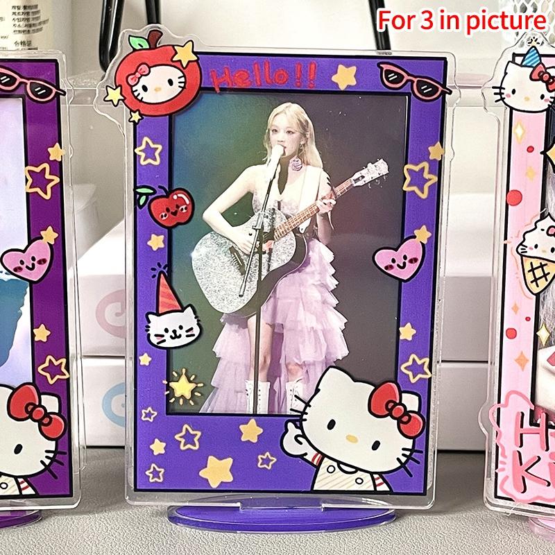 Держатель для фотокарточек 3 дюйма Hello Kitty Фотоальбом Акриловая подставка для фотодисплея Настольное украшение Домашний декор Защита для фотографий