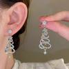 European Style Christmas Tree Earring Zinc Zinc Alloy Xmas Tree Ear Drop Luxurious Ear Pendants  Party