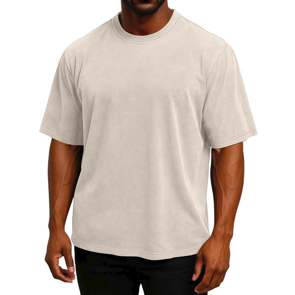 Мужская футболка с коротким рукавом, ретро, из хлопка, свободного кроя, с рукавом до локтя