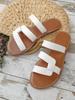 Summer Solid Color Flat Sandals Popula  Open Toe Outdoor Slippers Beach Women's Shoes Plus Size