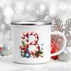 26 Letter Printed Enamel Mug Coffee Juice Milk Mugs Christmas Handle Wine Cup Xmas Best Gifts For Her