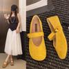 French Retro Shallow Mouth Single Shoes Women's Spring Gentle Fairy Wind Doudou Shoes Flat Mary Jane Women's Shoes