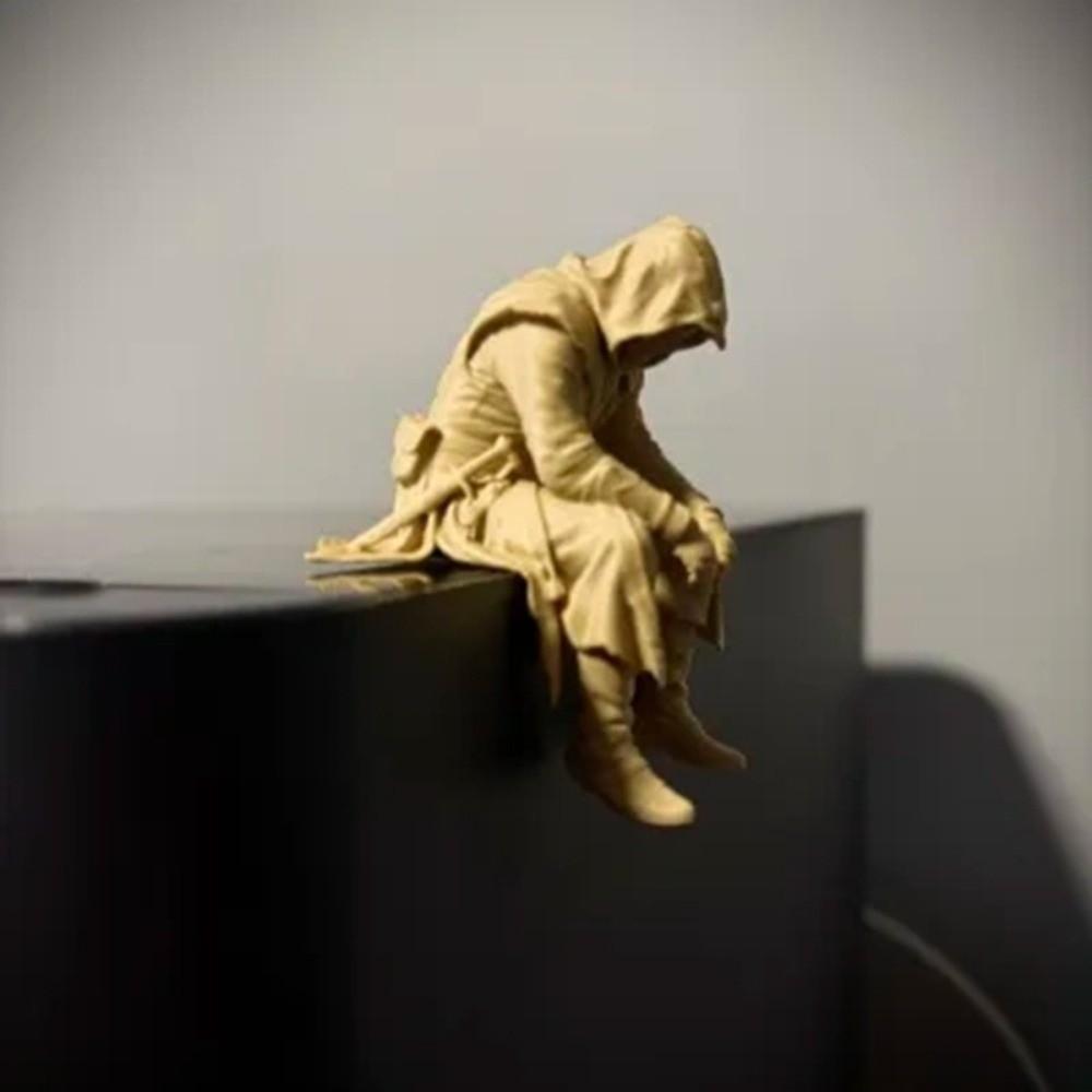 3D-печатная фигурка воина Темный стиль Скульптура самурая Забавные украшения ниндзя Настольные