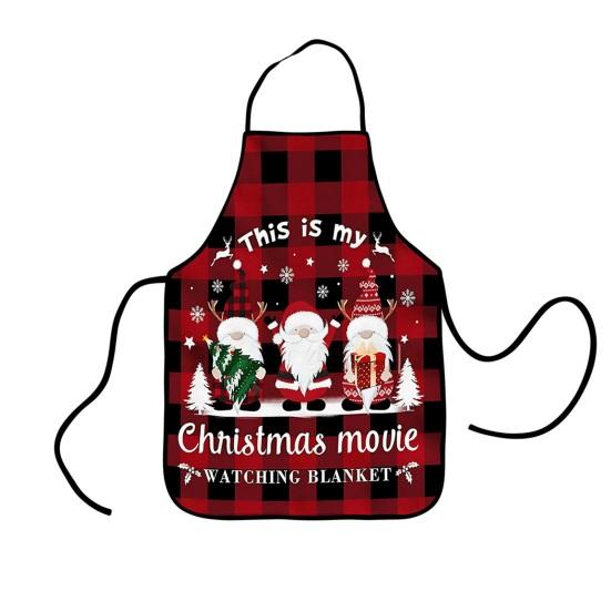 Рождественский фартук Праздничный фартук с принтом для готовки и сервировки Регулируемая шейная лямка Кухонный фартук для готовки, садоводства, официанта