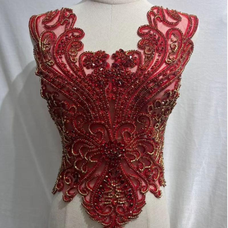 19 цветов Кристаллы ручной работы Бисер Кружево Пришивные Стразы Аппликации для Свадебных Костюмов Вечернего Платья Декор