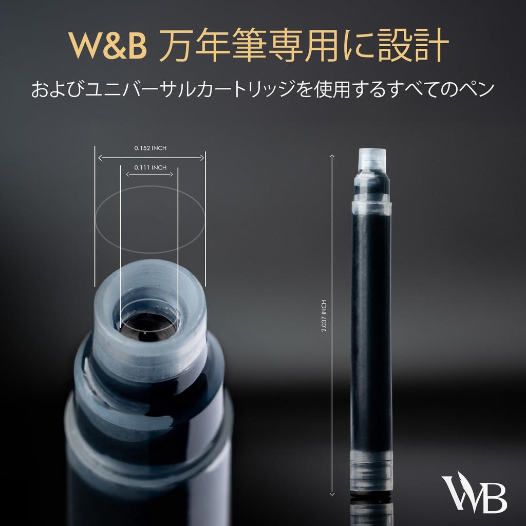 Чернила для перьевой ручки Wordsworth Black, набор из 30 синих чернильных картриджей, международный стандартный размер, приблизительная длина, приблизительный диаметр основания