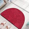 Полукруглый дверной коврик, нескользящий входной коврик, однотонный плюшевый напольный коврик для домашнего интерьера, входной двери, коридора, ванной комнаты