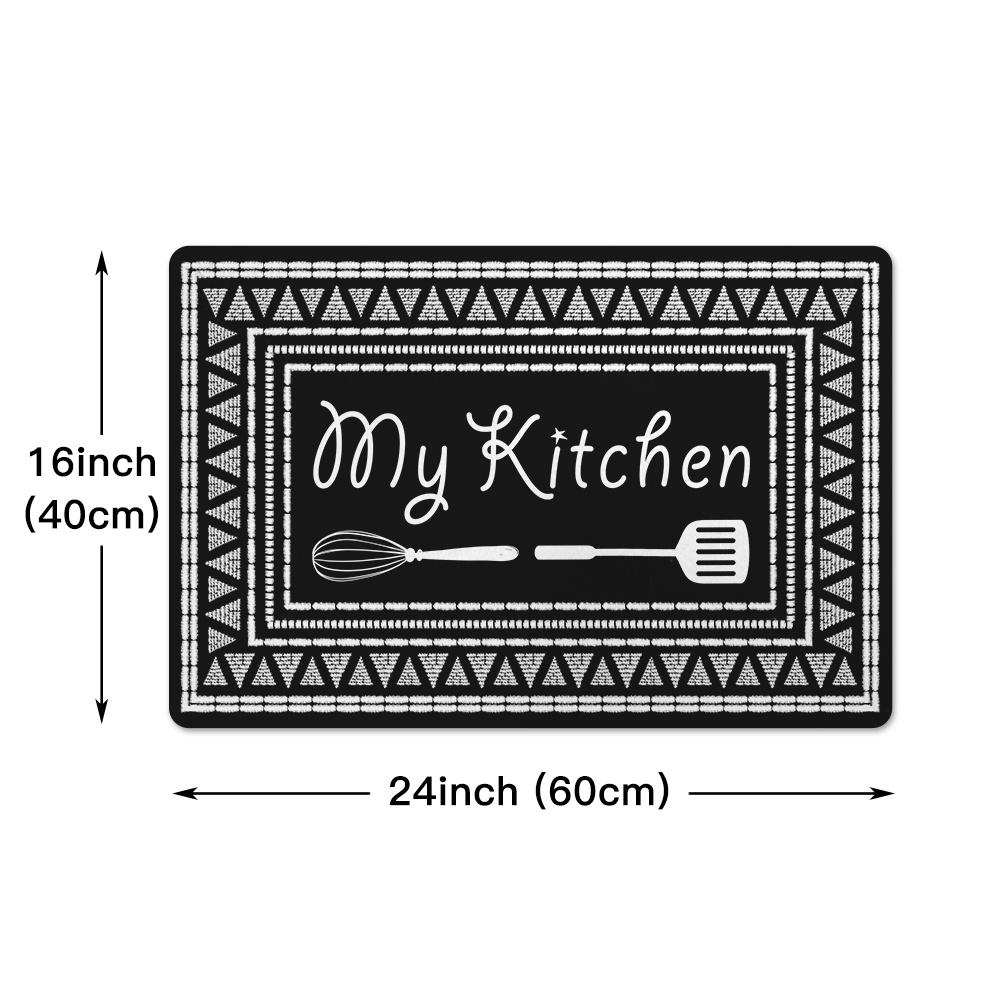 Luxury Kitchen Rug My Kitchen Printing Floor Mat Household Kitchen Mat Non-slip Oil-proof Foot Mat  Indoor Mat Doormat Door Rug Entrance Rug Decor