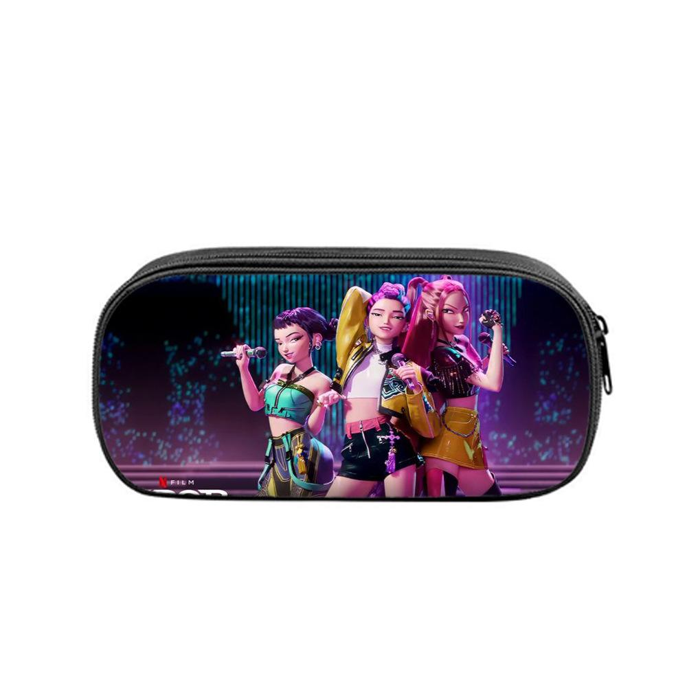 Huntrix Kpop студенческий принт пенал Kpop охота на ведьм женская группа студенческое хранение канцелярская сумка пенал