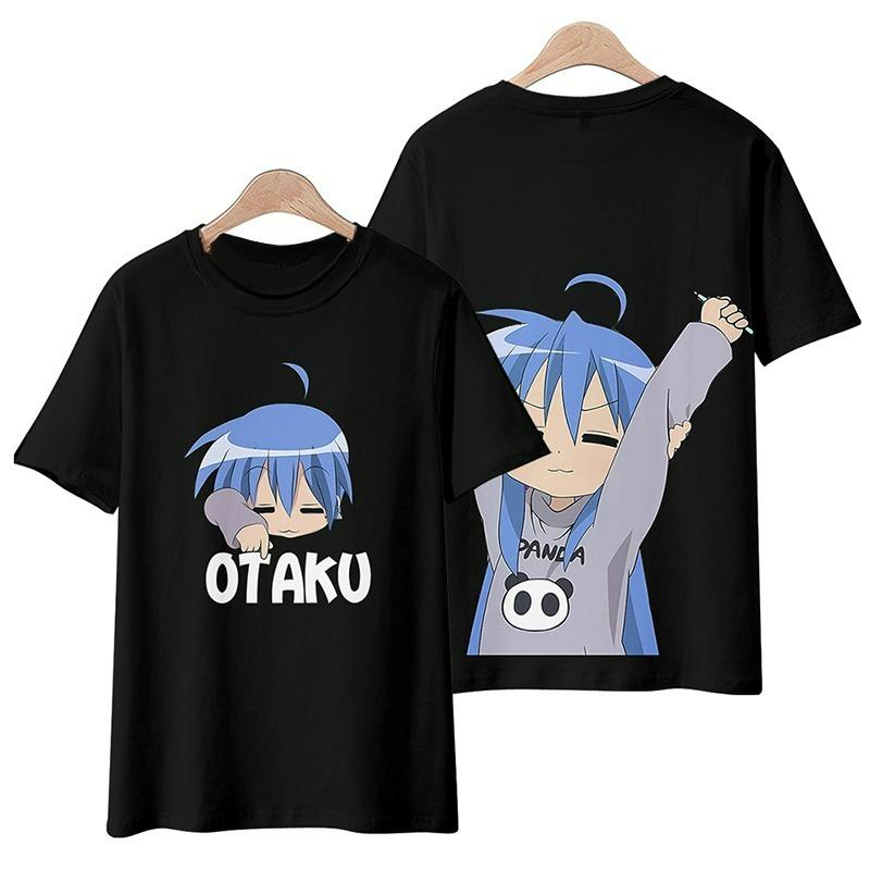 Аниме Lucky Star Отаку Косплей Футболка Милая Изуми Коната Принтованная Мультяшная Футболка Летняя Мужская и Женская Харадзюку Повседневная Уличная Y2k