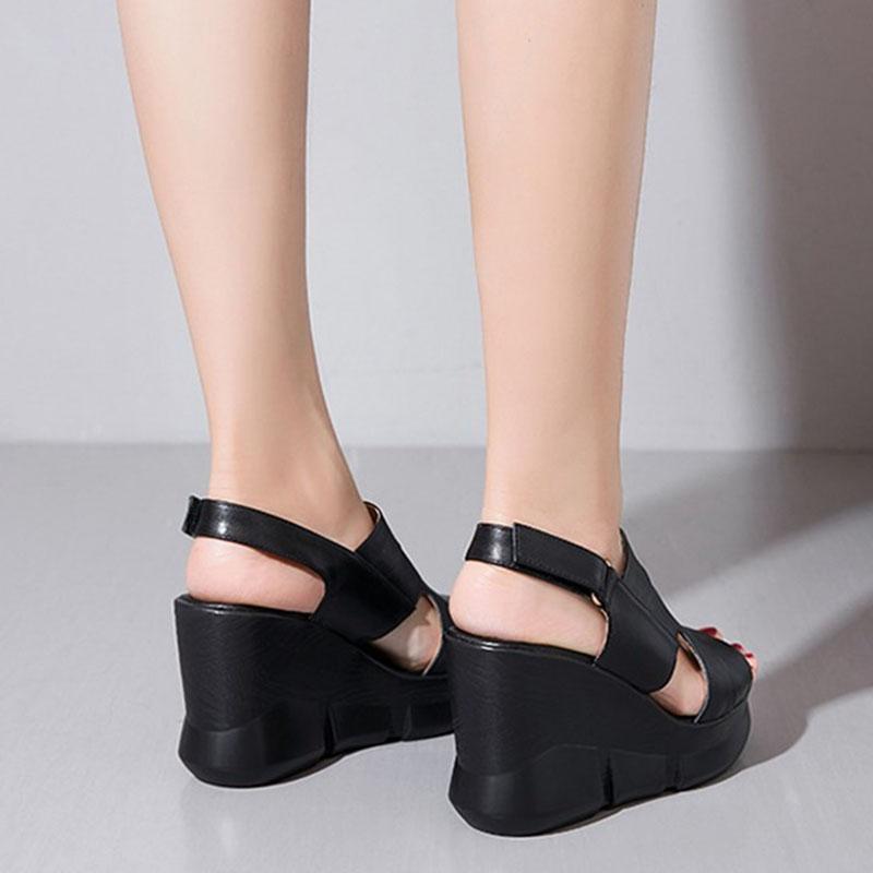 Женские босоножки на ультравысоком каблуке, однотонные босоножки на танкетке, летние новые модные босоножки на платформе с открытым носком и закругленными углами, пляжная обувь