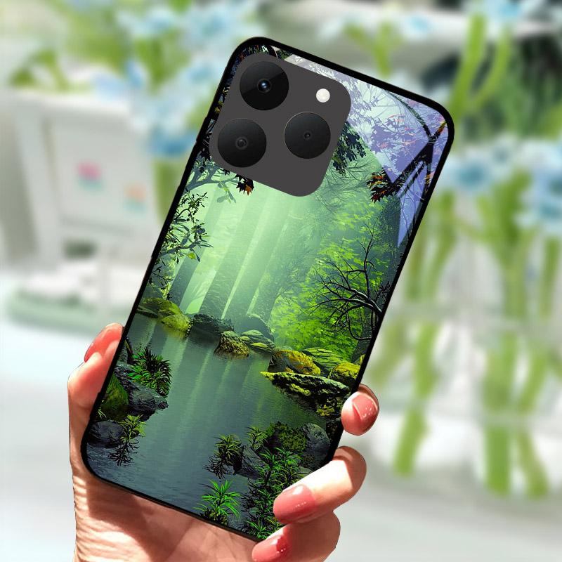Роскошный чехол из закаленного стекла для Realme 15T 5G, ударопрочный жесткий ПК чехол для телефона для Realme 15 T RMX5112, чехол с защитой камеры Funda