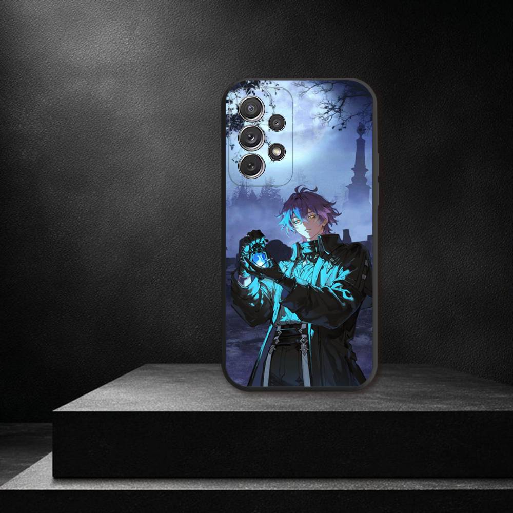 Чехол для телефона Genshin Impact F-Flins для Samsung S 25,24,23,22,30,21,10,9,Ultra,Plus,Lite,FE,4,5G Черный Мягкий Чехол