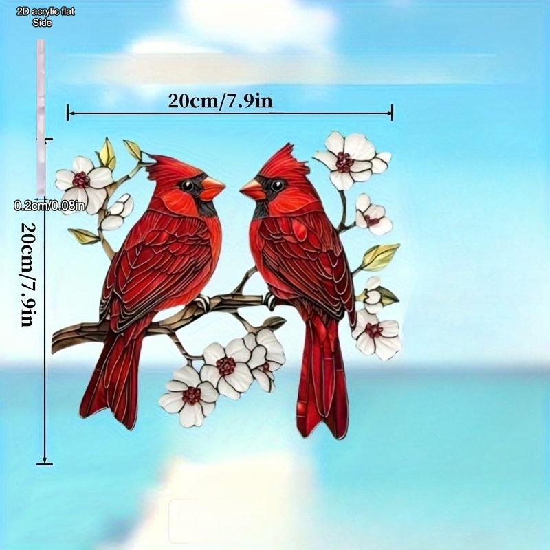 Декор на День Святого Валентина с красным кардиналом и цветочным узором, идеально подходит для дома, офиса или сада в богемном стиле, батарейки не требуются