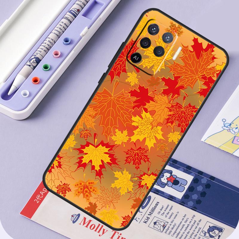 Autumn Leaves Fall Halloween For OPPO A93 A83 A91 A52 A72 A54 A74 A94 A5S A5 A9 A31 A53 A15 A16 Phone Case Back Cover