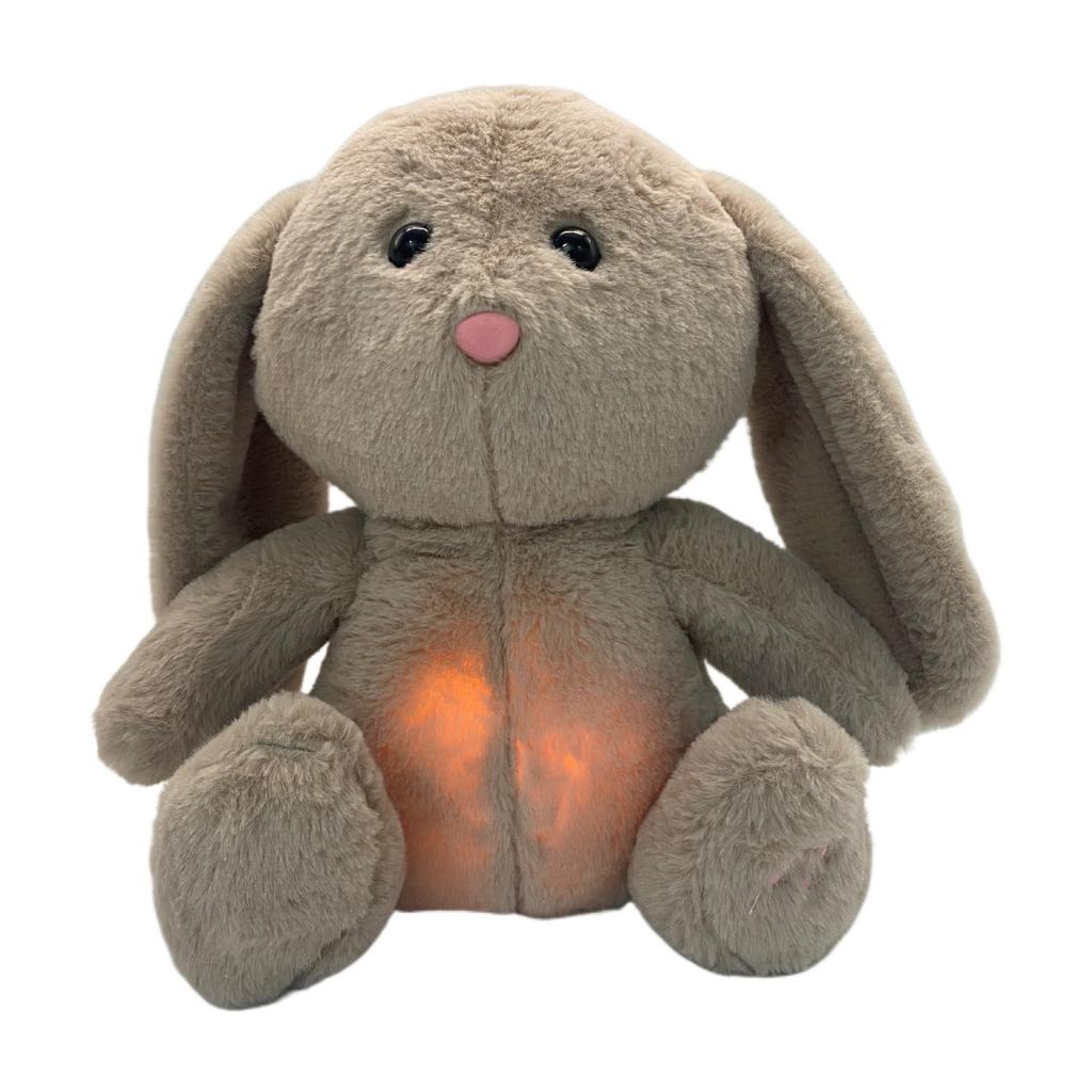 JOYBLISS Baby Breathing Capybara Soothing Plush Bear Doll with Music Lights Rhythmic Breathing Sleeping Companion Doll Baby Sleep Soother