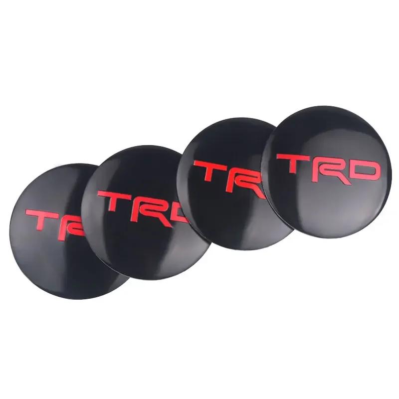56MM 4Pcs Car Styling Aluminum Wheel Center Hub Caps Stickers For Toyota Rav4 Corolla Camry Aqua Cross Yaris Auris TRD GR Sport CWF1