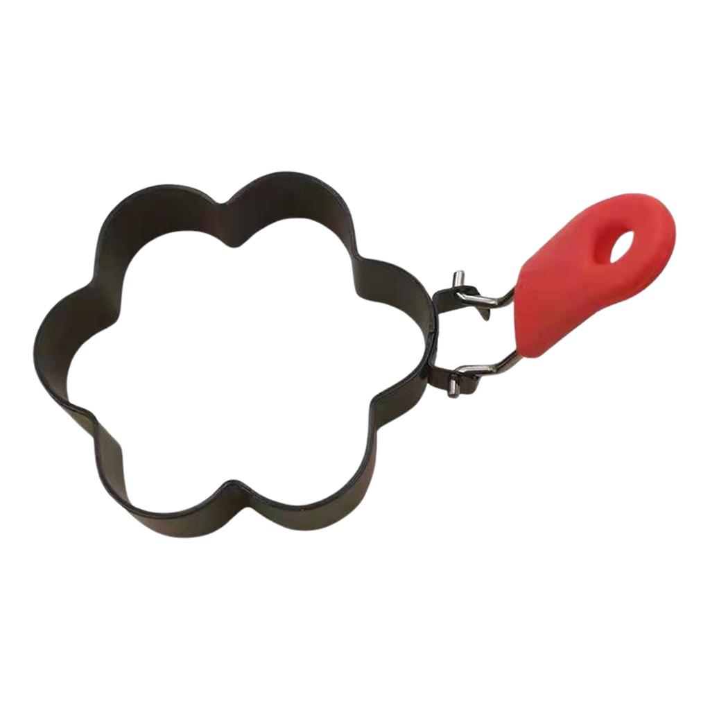 Кольцо для яиц со складной ручкой, кольца для яиц в форме сердца из нержавеющей стали для жарки яиц, английских кексов, приготовления сэндвичей на завтрак, бургеров